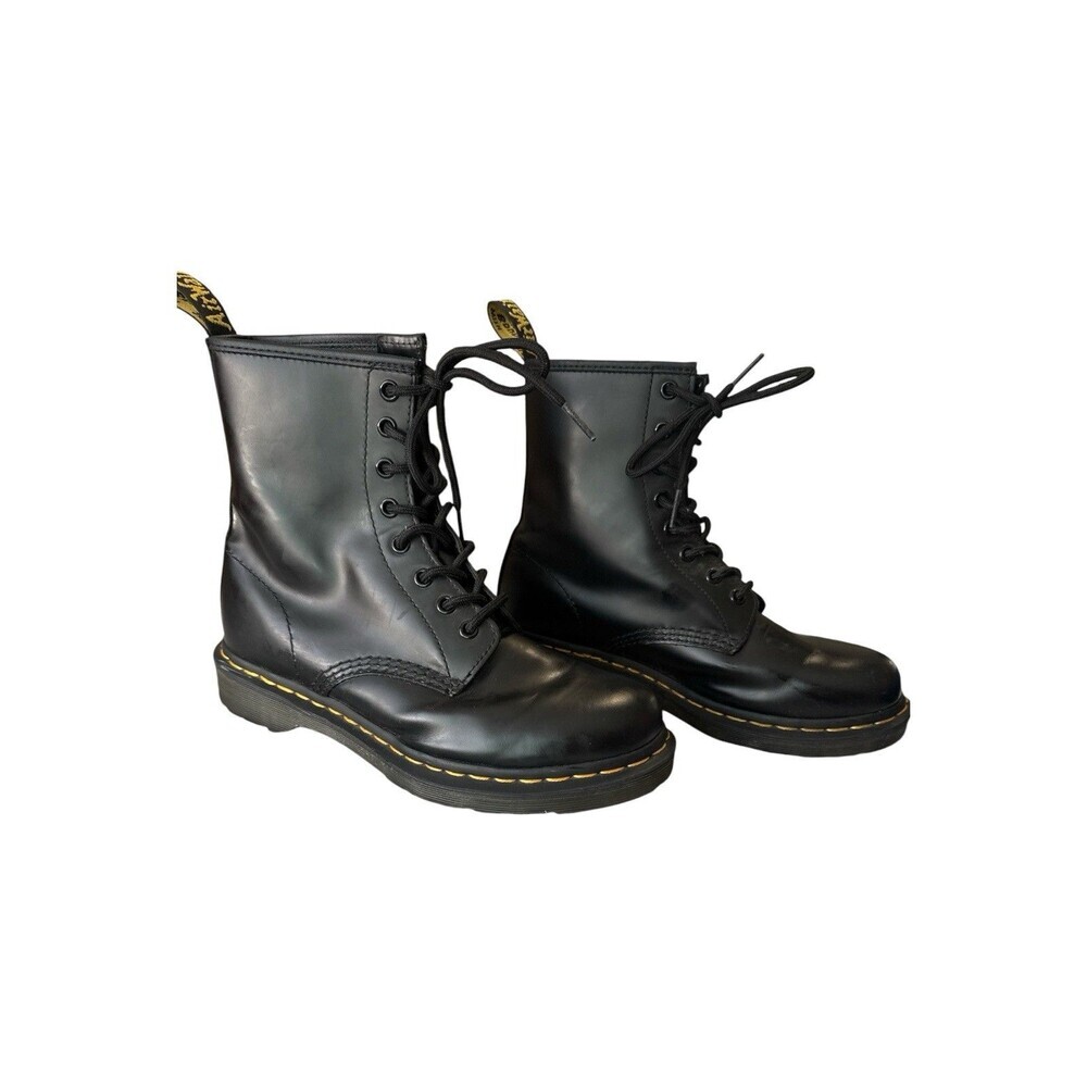 Dr. Martens 1460 Black Smooth Leather Lace Up Combat Boots Women’s US 8 EU 39
